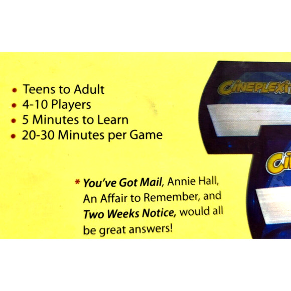 Cineplexity Party Game Where Movie Fans Connect Teens to Adult COMPLETE - Picture 5 of 9